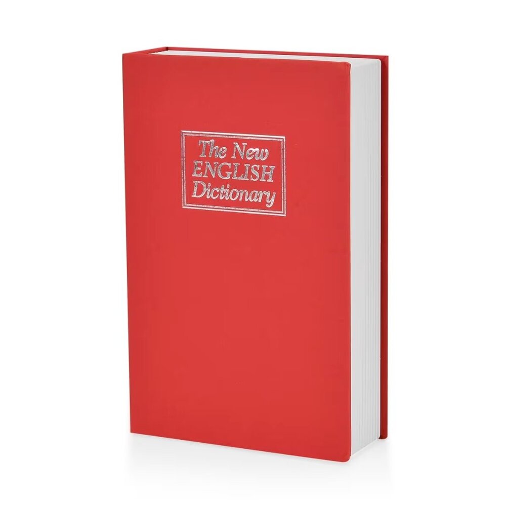 Red Dictionary Diversion Secret Hidden Security Book Safe with Combination Lock